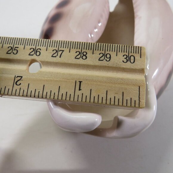 Ceramic Sea Shell Dish - Planter Cowrie Shell Brown Spotted - Picture 11 of 14